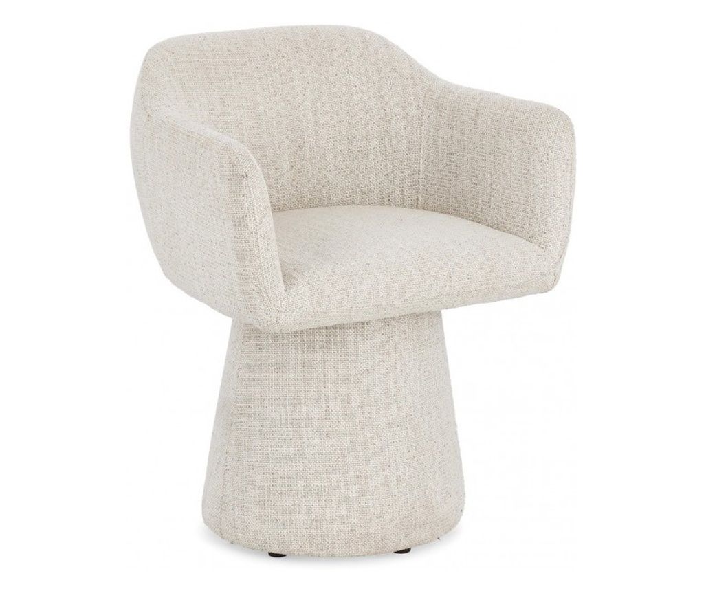 Lottie Κρεμ Μπεζ Υφασμάτινη Περιστρεφόμενη Πολυθρόνα 59x55x77 εκ.