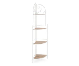Guenda 48x35x165.5 cm-es 4 polcos fehér mdf natur acél polc