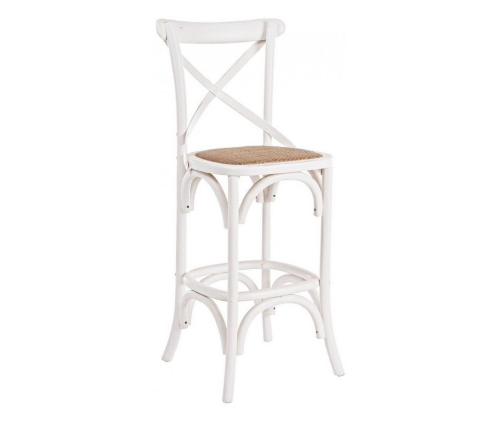 Bel lesen barski stol s križnim dizajnom iz naravnega ratana 50x52x118 cm