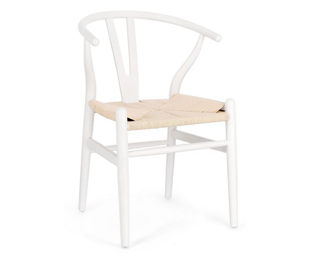 Artas Natural Wood White Chair 49x42x78 cm