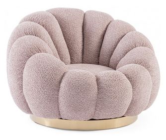 Fotoliu textil roz metal auriu Florel 86x62x72 cm