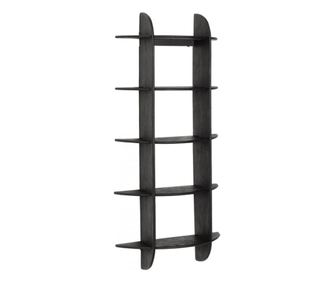 Westwood 70x22x160 cm-es 5 polcos fekete fa polc