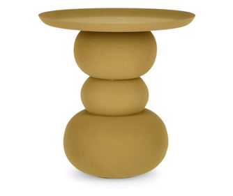 Stranska mizica gorčično rumene barve iz jekla Alpa 41x42 cm