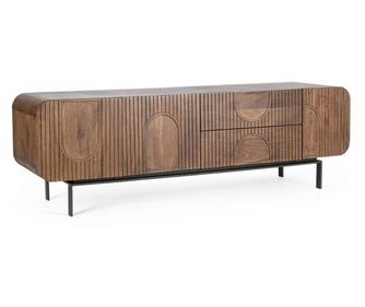Скрин с 3 врати и 2 чекмеджета от мангово дърво Orissa 172x44x55 см