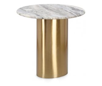 Помощна масичка Cadmus от мрамор и стомана 45x44 см