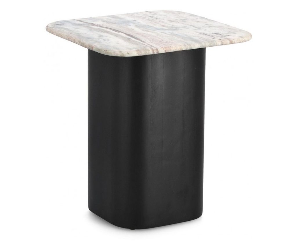 Leander Mramorni Stolić s Drvenom Bazom 40x40x47 cm