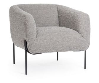 Claudine fekete acél és szürke szövet fotel 78x74x73 cm