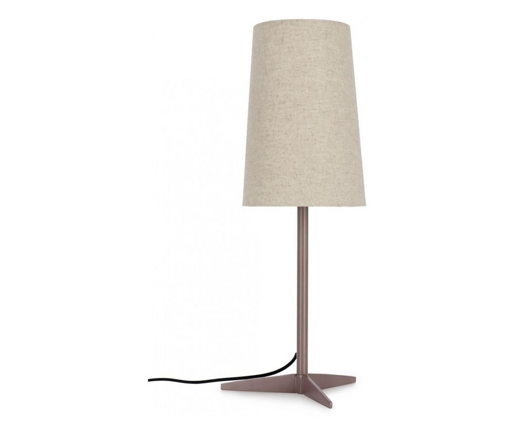 Sierra barna fém krém pamut asztali lámpa 22x60 cm