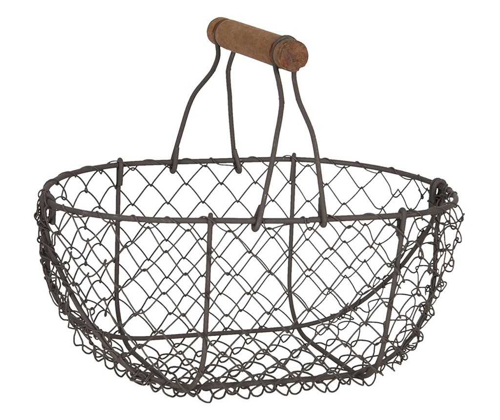 Barna vas kosár 24x16x11,23 cm