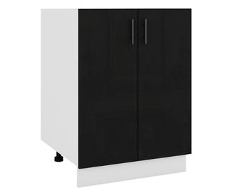 Долен кухненски шкаф Glamour Н-60 с две врати Черен гланц