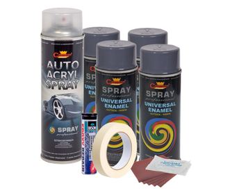 Kit complet reparatie si vopsire jante culoare Gri Inchis, V4