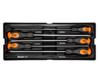Komplet dugačkih, širokih i križnih odvijača, ladica TIP A (385x150 mm) za pokretni ormar, PH0-2, 4-6 mm, 250 mm, 5 kom, RICHMAN
