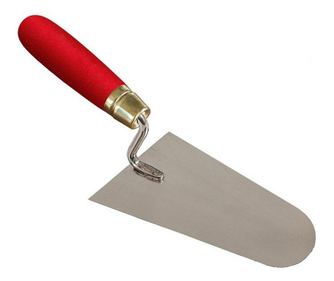rozsdamentes simító, Strend Pro Premium, félkör, 160 mm, fa nyél, piros