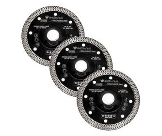 Disc diamantat turbo subtire, placi ceramice, taiere umeda si uscata, set 3 buc, 115 mm/22.23 mm, Richmann Exclusive