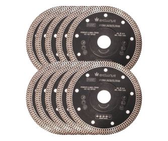 Disc diamantat turbo subtire, ceramica, taiere umeda si uscata, set 10 buc, 125 mm/22.23 mm, Richmann Exclusive