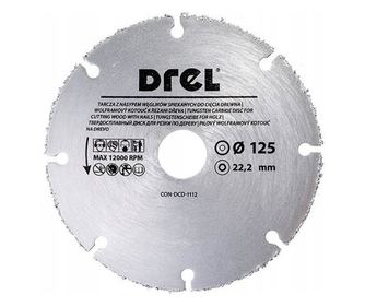 Disc diamantat segmentat, lemn, taiere uscata, 125 mm/22.2�mm, Drel