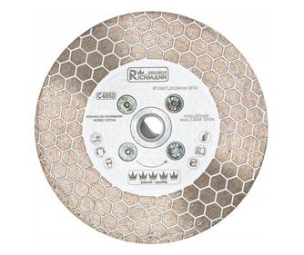 Disc diamantat 2 in 1, placi ceramice, taiere umeda si uscata, slefuire, M14, 125x25x1.6 mm, Richmann Exclusive