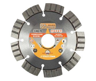 Szegmentált gyémánt vágótárcsa, betonhoz, száraz vágás, 125 mm/22,23 mm, Richmann Exclusive