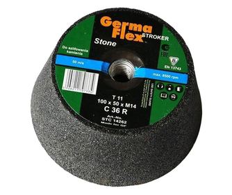 Csésze köszörűkorong, CT11, P16, 100x50 mm, Germa Flex