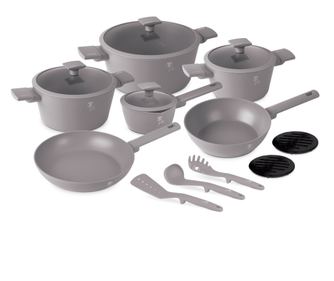 Set Oale si tigai 15 piese, antiaderente Taupe Collection Berlinger Haus BH 8111