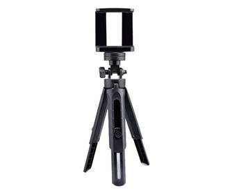 Trepied suport pentru telefon, Verk Group, plastic, reglabil, negru, 6.5x6-8.5x10-15 cm