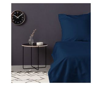 Satenska dvostruka navlaka za poplun (FR) Petrol Plava