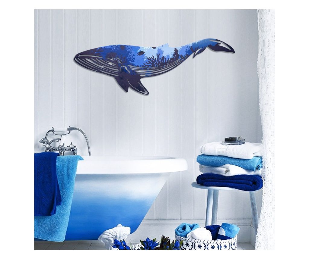 Διακοσμητικό τοίχου από μέταλλο Reef Whale Metal Wall Art - APT651 