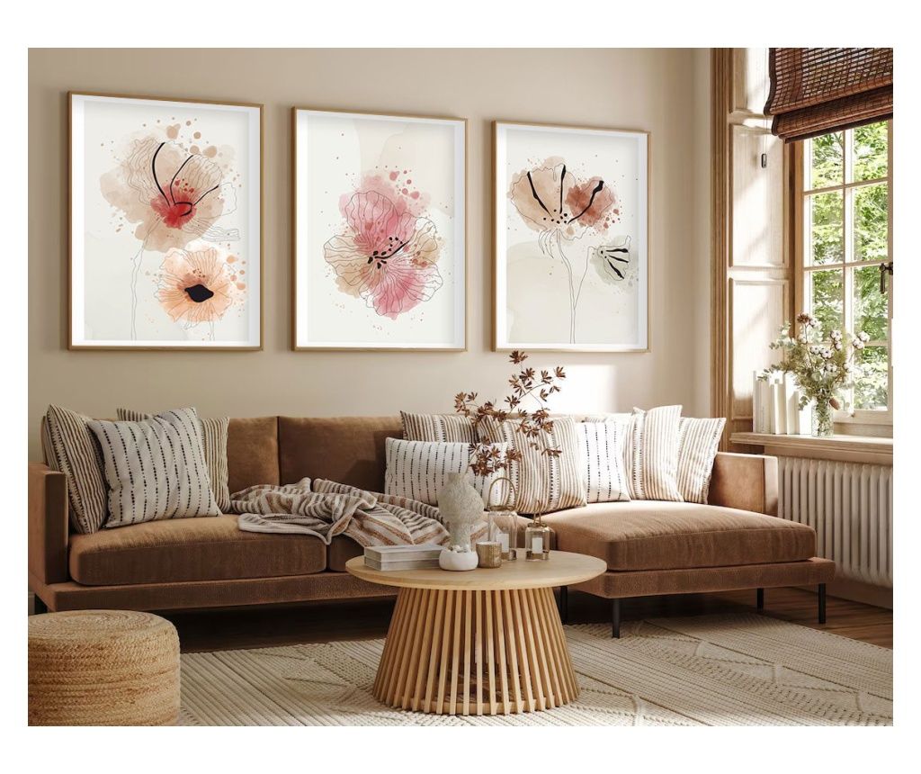 Tablou decorativ MDF inramate (set de 3) Huhu205 - 50 x 70