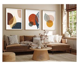 Okrasna uokvirjena MDF slika (3 kosi) Huhu209 - 20 x 30
