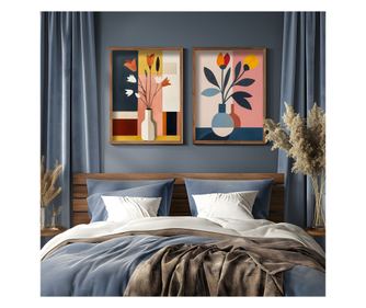 Okrasna uokvirjena MDF slika (2 kosa) HUM113