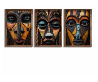 Okrasna uokvirjena MDF slika (3 kosi) HUM115