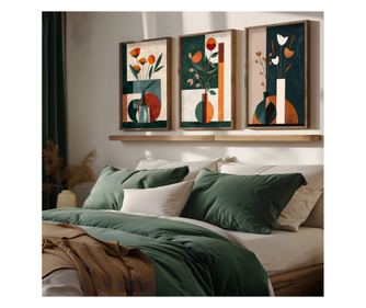 Okrasna uokvirjena MDF slika (3 kosi) HUM117