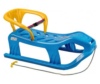Sanie copii Marmat Snow Star Z cu spatar - Albastru
