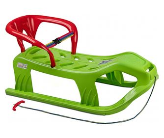 Sanie copii Marmat Snow Star Z cu spatar - Verde