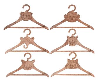 Set 6 Umerase pentru copii Personalizabil din lemn Animale 24 cm x 14 cm