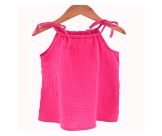 Top cu snur pentru copii, din muselina, Pink Pop, 18-24 luni