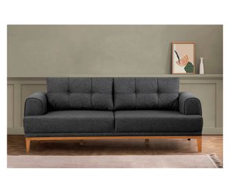 Canapea cu 3 locuri Vina 3 - Antracit, Pin Atlantic