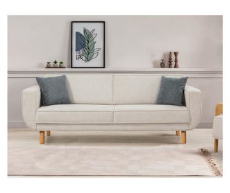 Canapea cu 3 locuri extensibila Larus 3 - Stejar, Crem