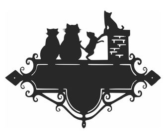 Decor perete Personalizabil Pancarta Adresa Pisicute HHH325 din lemn - 40 L x 33 H (cm)