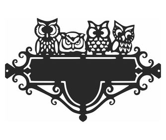 Decor perete Personalizabil Pancarta Adresa Bufnite HHH332 din lemn - 57 L x 38 H (cm)