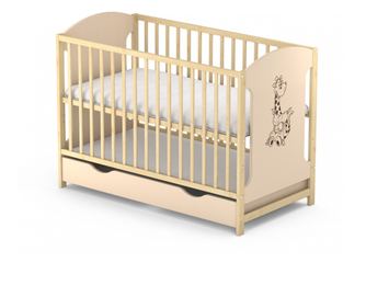 Κρεβάτι με συρτάρι VESSANTI MILO GIRAFA - Κρεμ με φυσικό