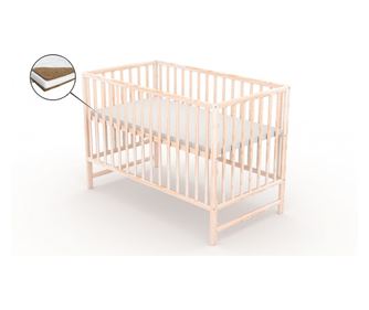 Κούνια χωρίς συρτάρι VESSANTI Clasico Natur + Στρώμα Καρύδας 8 εκ.