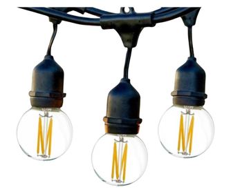 Ghirlanda Luminoasa cu Pendule 5m cu 10 Becuri LED Vintage 4W, G45, E27, IP65, Interconectabila, Bec rezerva inclus