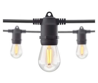 Ghirlanda Luminoasa 10m cu 15 Becuri LED Vintage 4W, ST45, E27, IP65, Interconectabila, Bec rezerva inclus