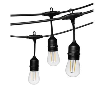 Ghirlanda Luminoasa cu Pendule 5m cu 10 Becuri LED Vintage 1W, ST45, E27, IP65, Interconectabila, Bec rezerva inclus