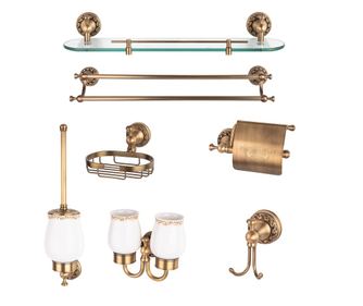 Set sapte piese accesorii baie TRENDY’S, bronz antichizat