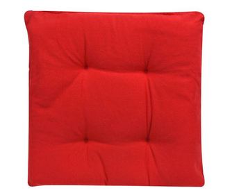 Perna rosie, pentru scaun, cu doua fete, bumbac, 40x40x4 cm, patrata