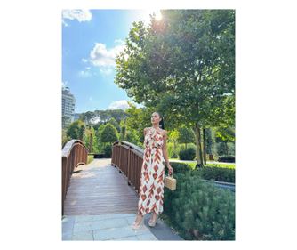 Rochie ADA print caramiziu M