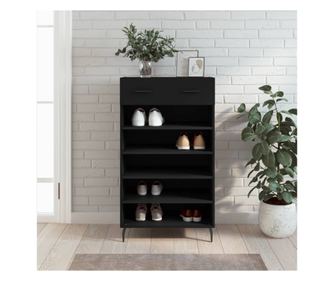 Έπιπλο παπουτσιών, μαύρο, 60x35x105 εκ., σύνθετη ξυλεία