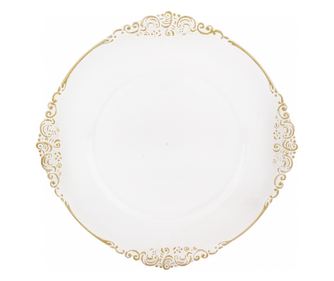 Platou decorativ cu model, auriu, 36 cm
